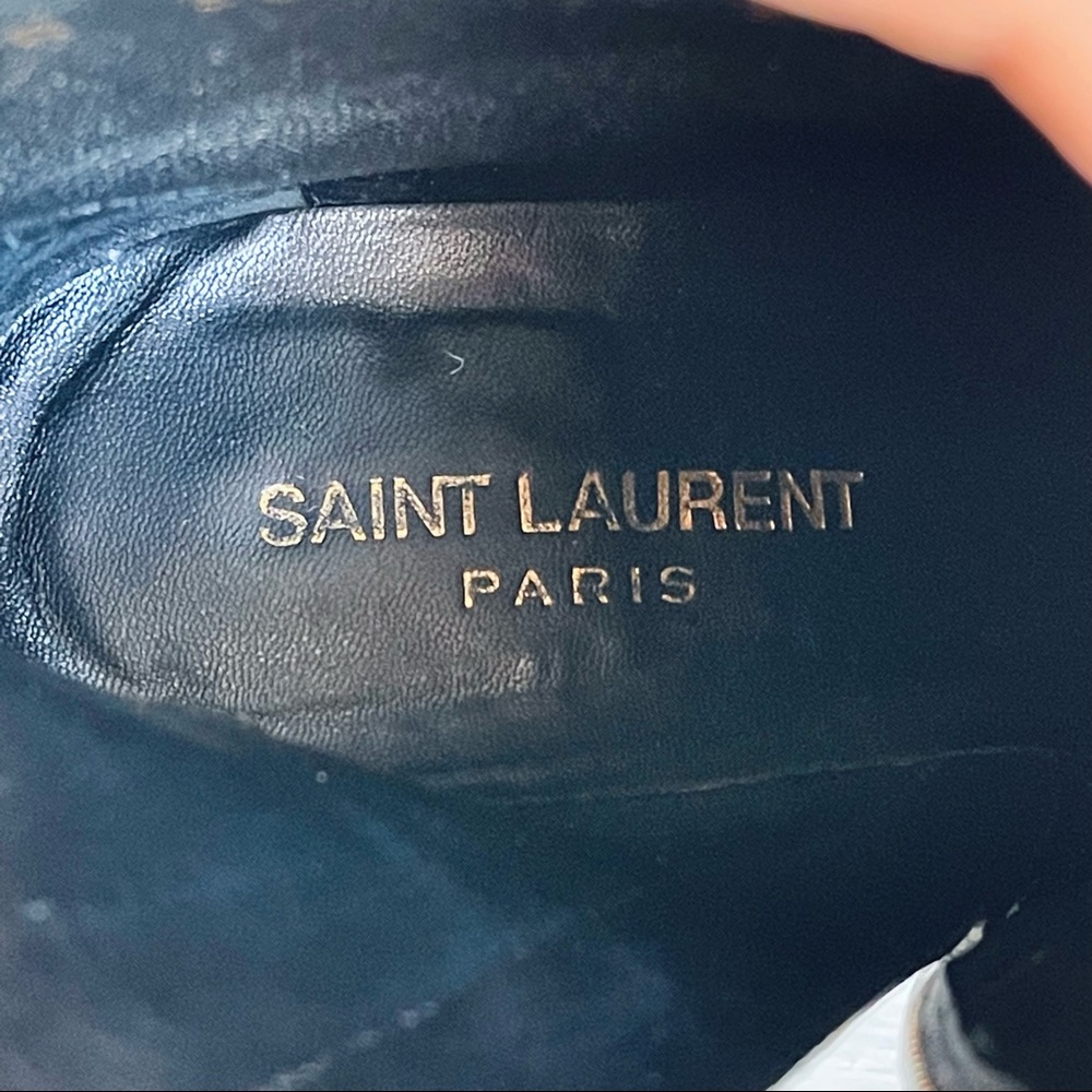 Saint Laurent Stud-Heel Leather Ankle Boot In Black Size 38 - Picture 10 of 16
